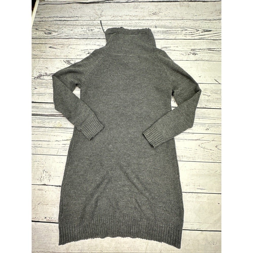 Paper Crane Women Charcoal Gray Knit Cowl Neck Sweater Dress Size Medium - Picture 7 of 7
